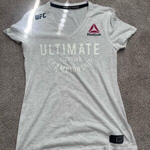 Reebok Women's Gray UFC V-Neck Top
